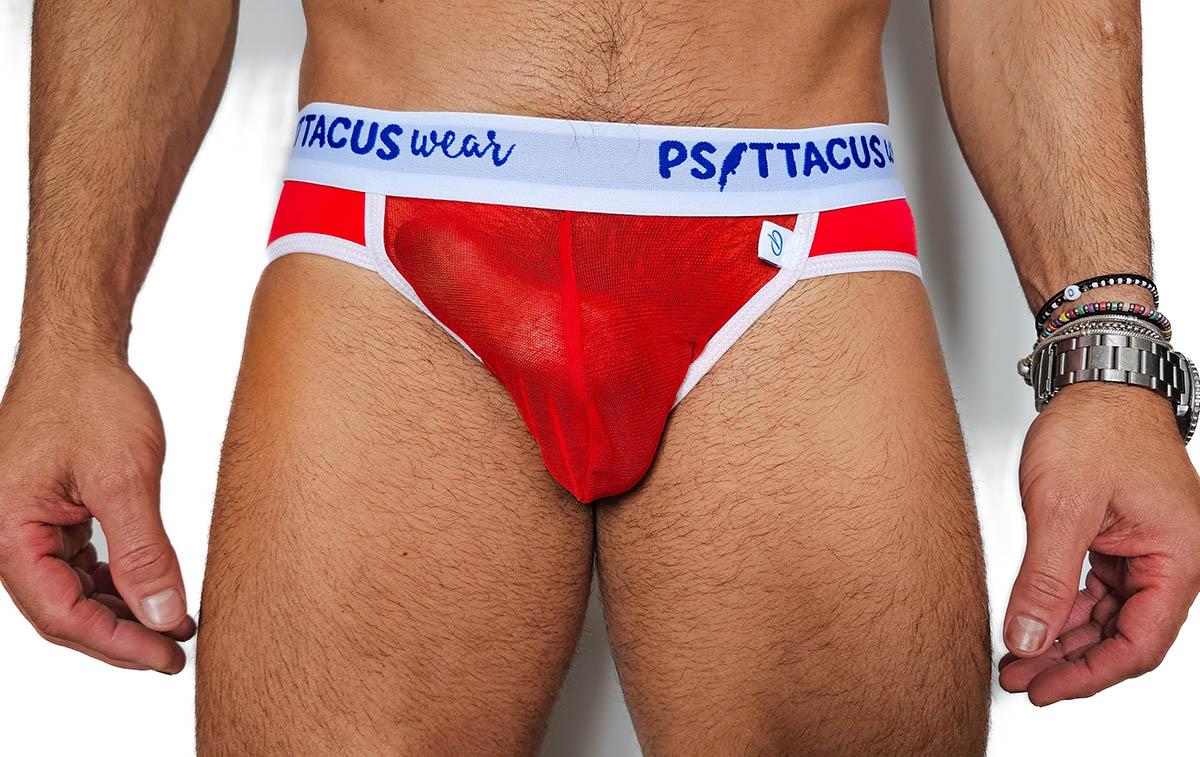 Calzoncillo Slip Rojo transparente