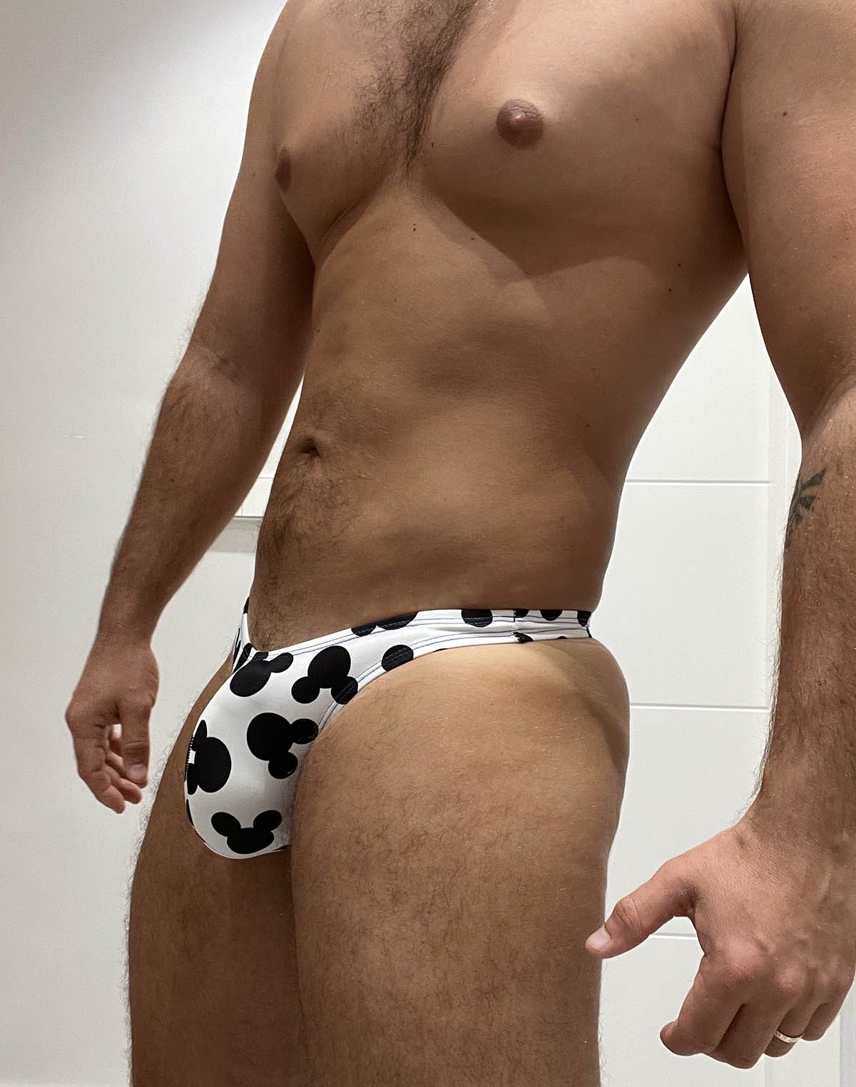 Bañador - Tanga - Black and white mouse - OUTLET